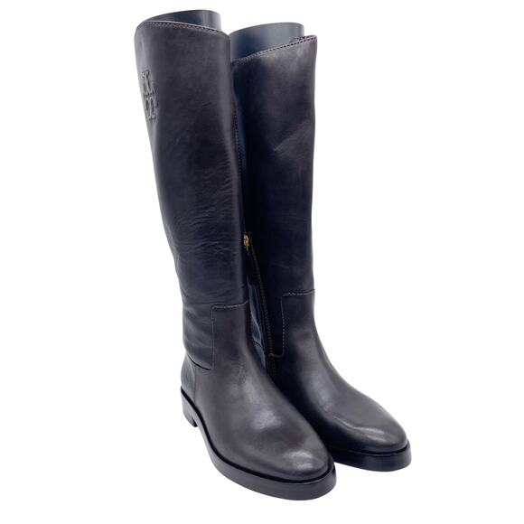 Tory Burch Women's The Riding Boot Logo Embossed Coconut Brown Size 6M - Picture 2 of 15